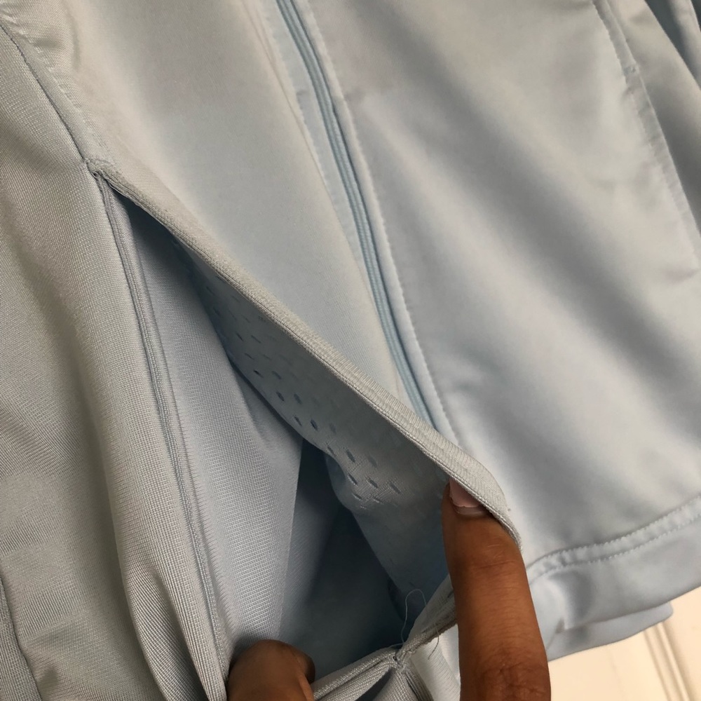 Adidas Vintage Track Suit Baby Blue 3 Stripe Warm Up Jacket - Picture 5 of 8